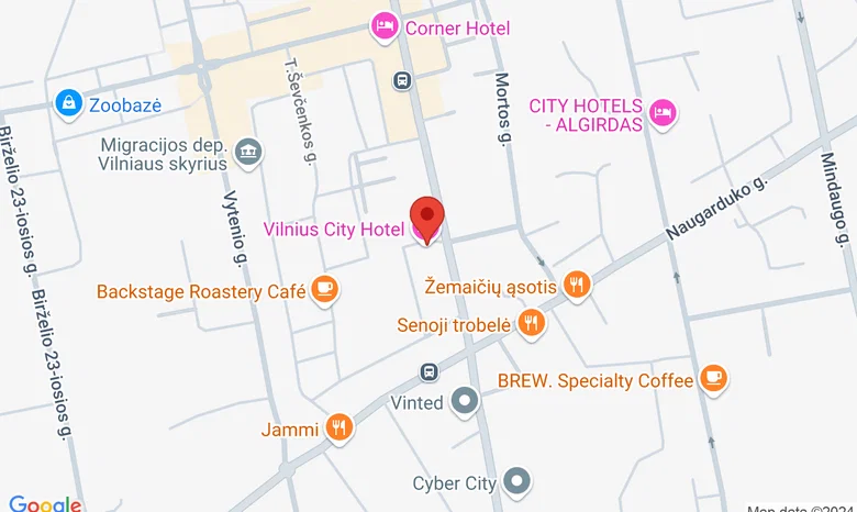 Vilnius city hotel žemėlapis