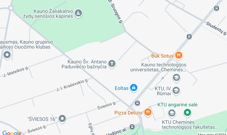 Kauno šv. Antano Paduviečio parapijos namai žemėlapis