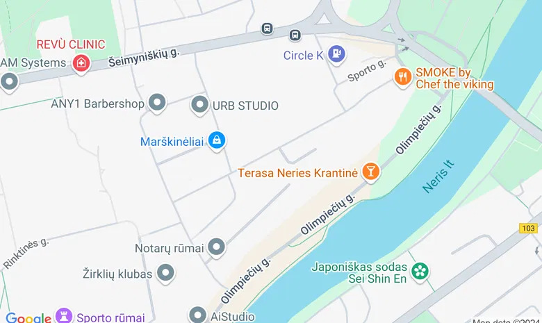 Palangos sporto arena žemėlapis