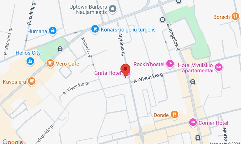  "Grata" viešbučio konferencijų salėje STACCATO žemėlapis