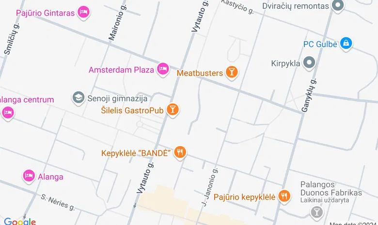 Palangos miesto savivaldybė žemėlapis