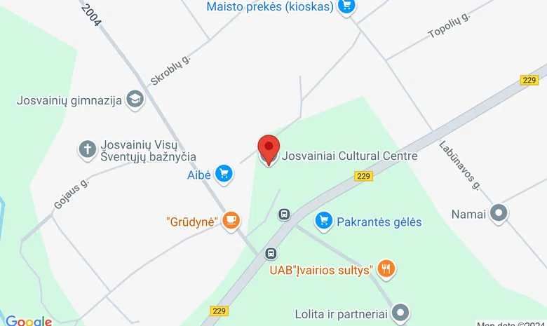 Josvainių kultūros centras žemėlapis