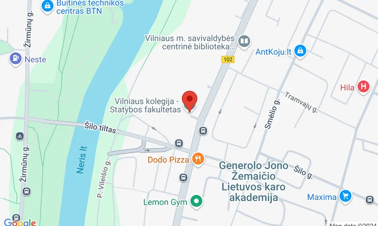 Vilniaus Technologijų ir Dizaino kolegija žemėlapis