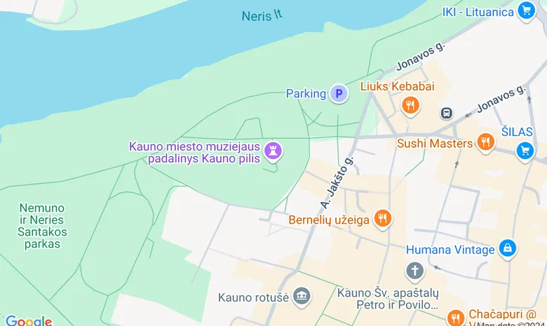 Kauno miesto muziejaus Pilies skyrius žemėlapis