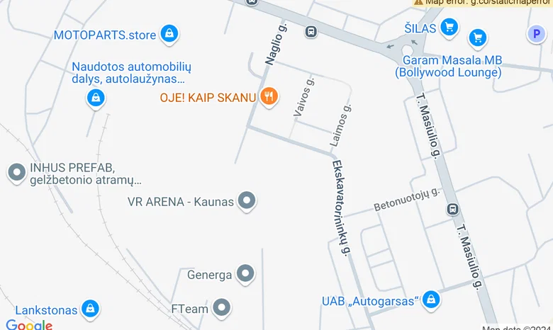 Kaustos sporto kompleksas žemėlapis
