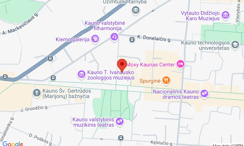 Kauno Savivaldybės mažoji salė (Laisvės al. 96) žemėlapis