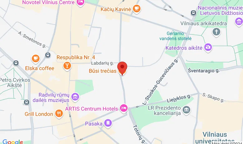 Baras „Būsi trečias“ žemėlapis