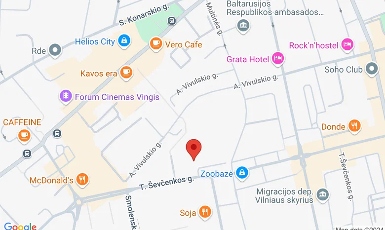 LEU svečių namų konferencijos salė žemėlapis