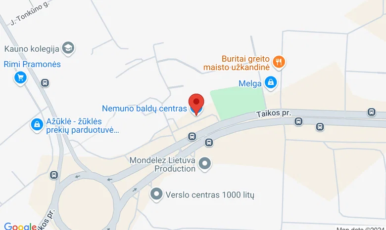 Kauno Nemuno baldų centras žemėlapis