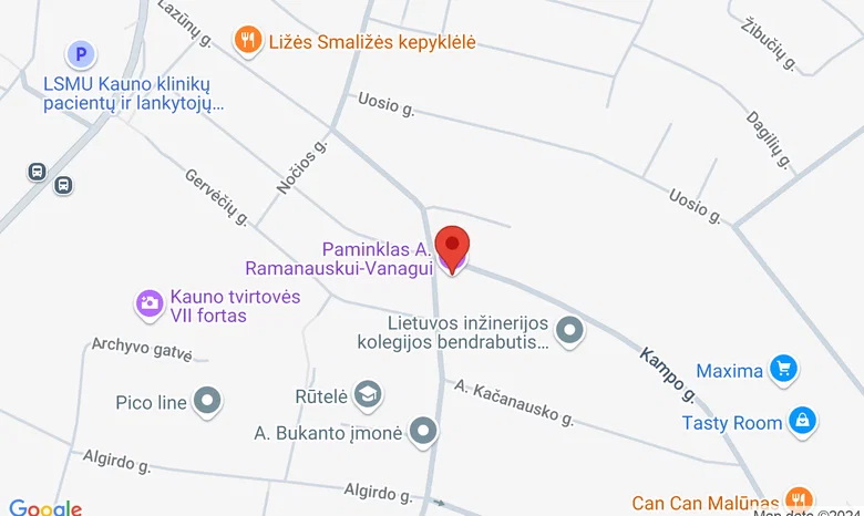 Paminklas A. Ramanauskui Vanagui žemėlapis