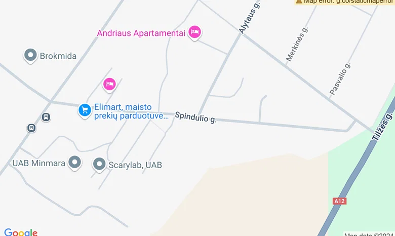 Spindulio gatvė žemėlapis