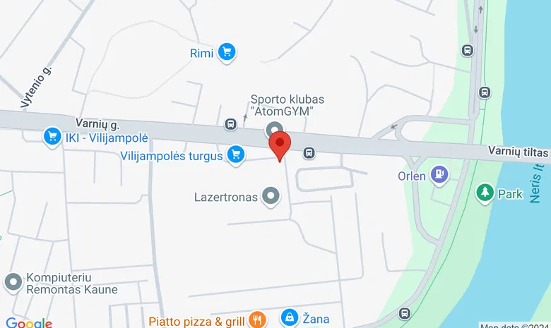Stalo tenisas Kaune žemėlapis