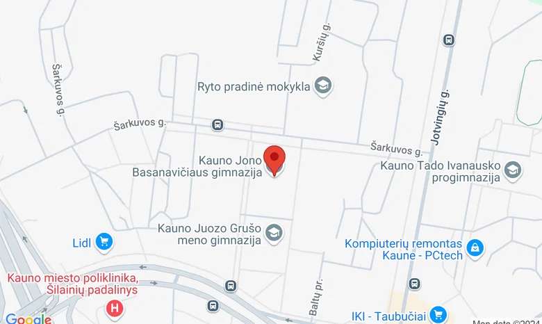Kauno Jono Basanavičiaus gimnazija  žemėlapis