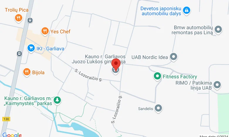 Garliavos Juozo Lukšos gimnazija žemėlapis