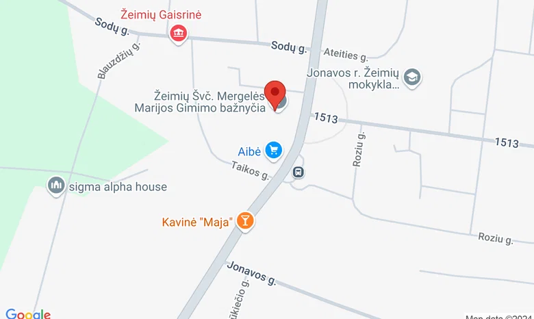 Žeimių Švč. Mergelės Marijos Gimimo bažnyčia žemėlapis