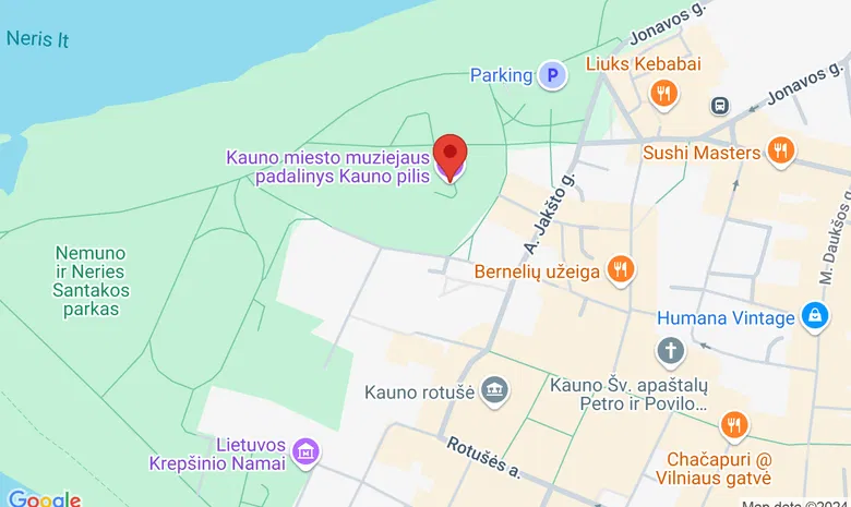 Kauno pilies loma žemėlapis