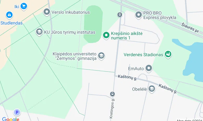 Klaipėdos "Žemynos" progimnazijos stadionas žemėlapis