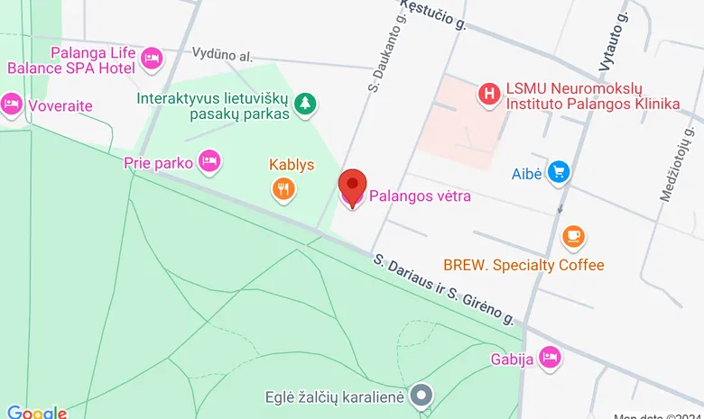 Viešbučio "Palangos vėtra" konferencijų centras žemėlapis