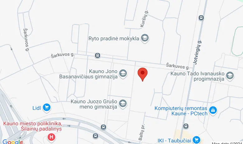 Kauno J. Basanavičiaus gimnazijos krepšinio aikštelė žemėlapis