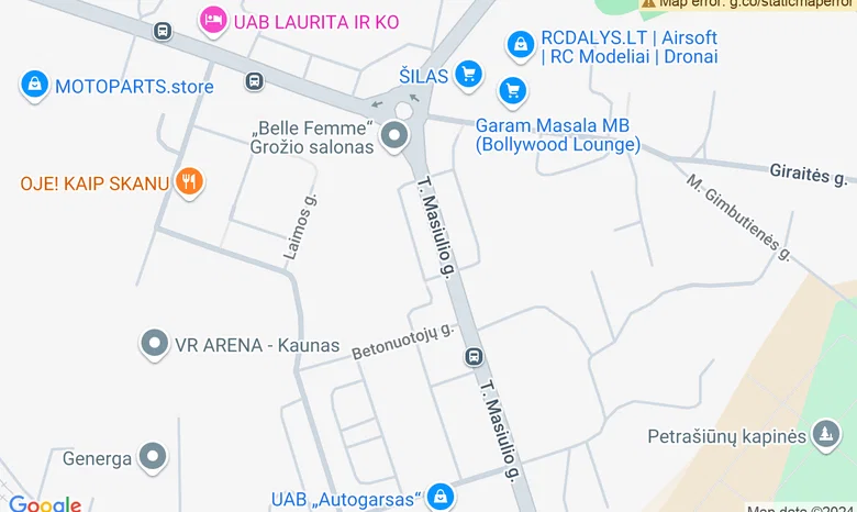Taurakiemio lauko estrada žemėlapis