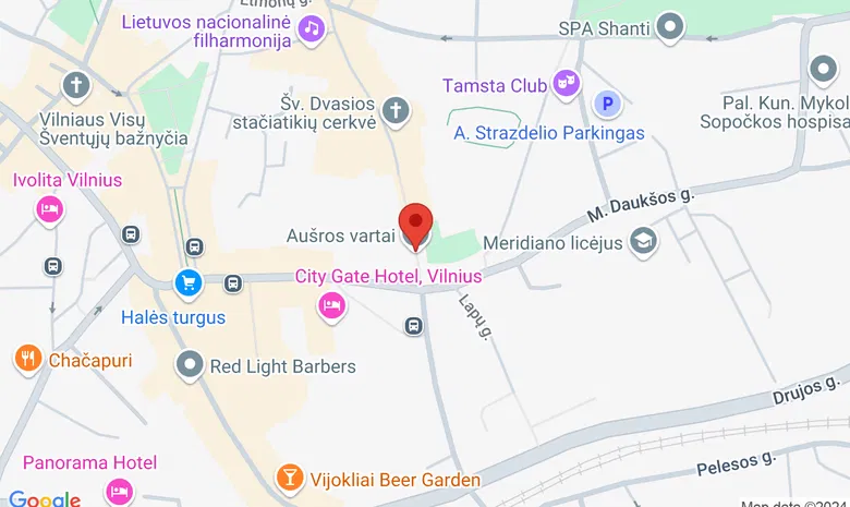 Aušros Vartai žemėlapis