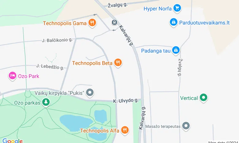 Ozo (keturių tvenkinių) parkas žemėlapis