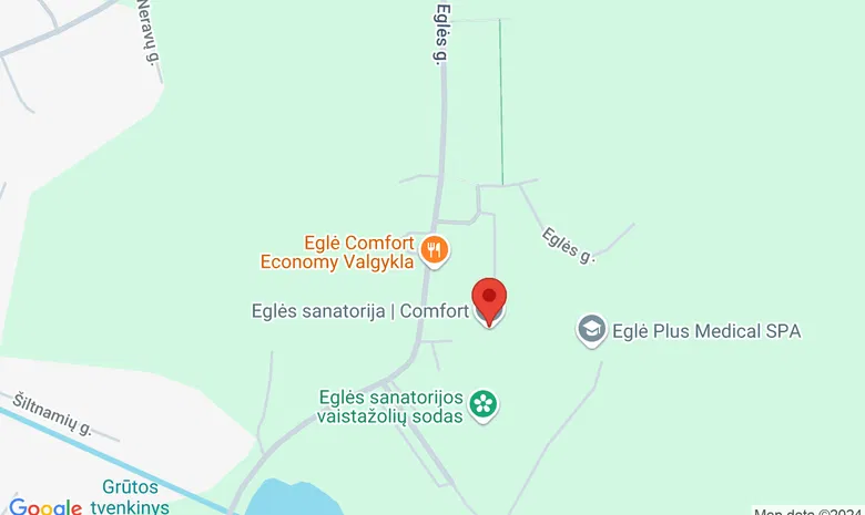 „Eglės sanatorija" Druskininkuose žemėlapis