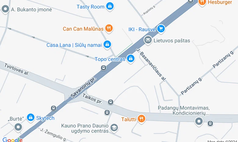 VšĮ Kauno ir Marijampolės regionų aklųjų centro didžioji salė IIa. žemėlapis
