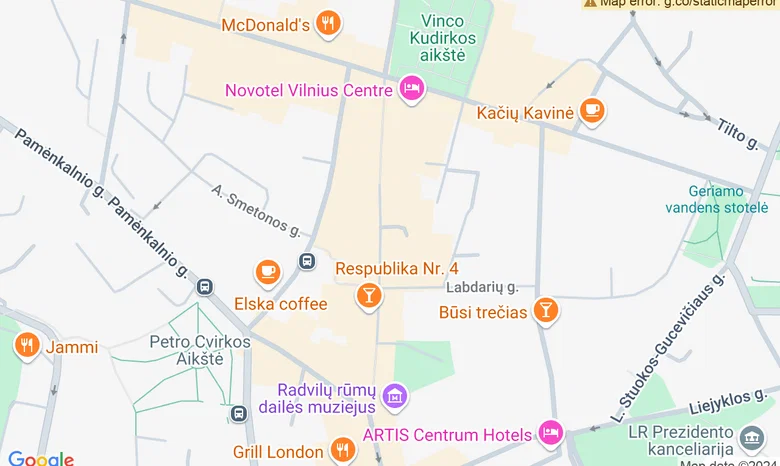 Hooters sporto baras žemėlapis