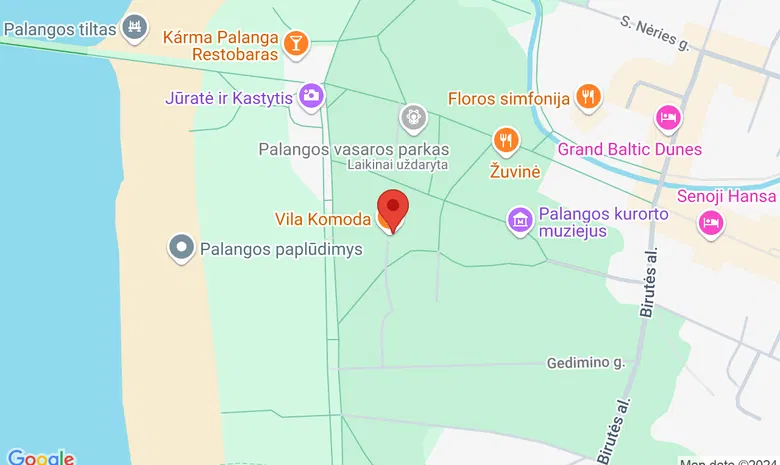 Vila Komoda žemėlapis