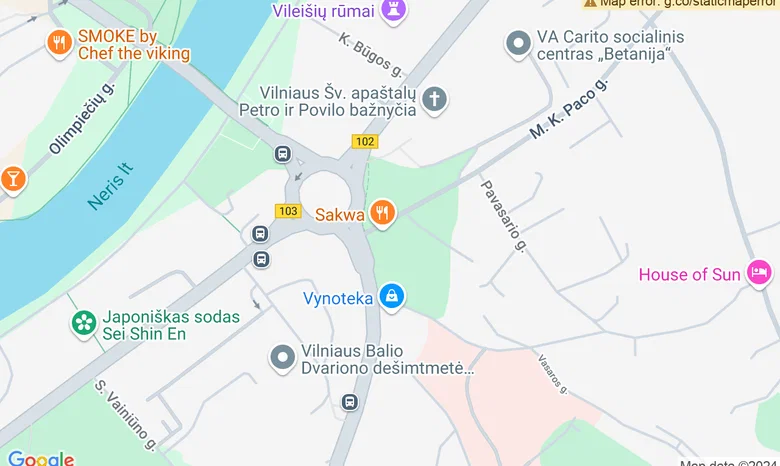 Kavinė – baras „Sakwa" žemėlapis