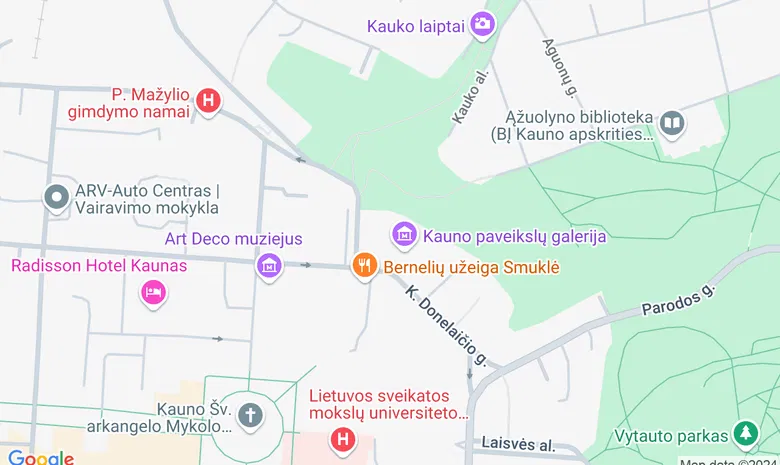 Kauno paveikslų galerijos paviljonas „Galerija be sienų“ žemėlapis