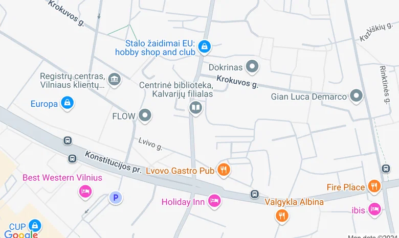 Vilniaus miesto savivaldybės centrinės bibliotekos Kalvarijų biblioteka žemėlapis