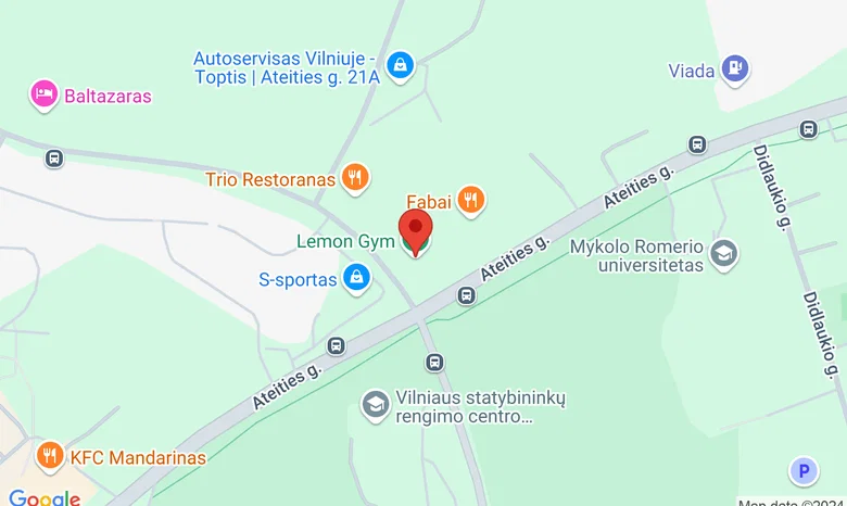 Lemon Gym Fabijoniškės žemėlapis