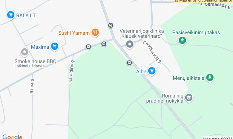 Romainių vaikų žaidimų aikštelė prie vandens bokšto žemėlapis