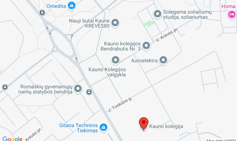 Kauno kolegijos aktyvaus judesio studija žemėlapis