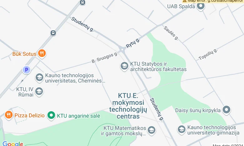 KTU sporto salė žemėlapis