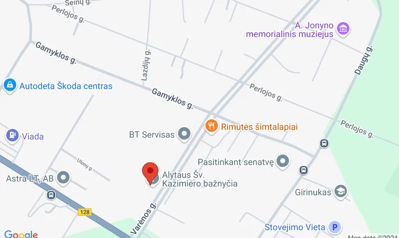 Alytaus Šv. Kazimiero bažnyčia žemėlapis