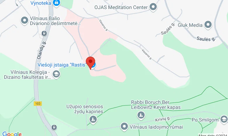 VšĮ "Rastis" žemėlapis