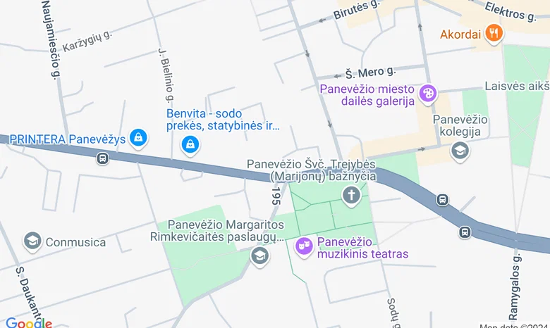 VRon - VR pramogos Panevėžyje žemėlapis