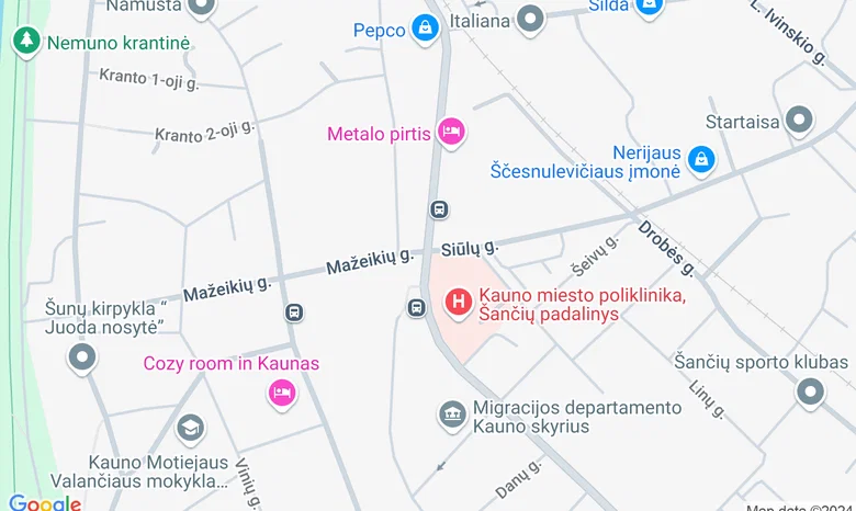 Kauno neįgaliojo jaunimo užimtumo centras žemėlapis