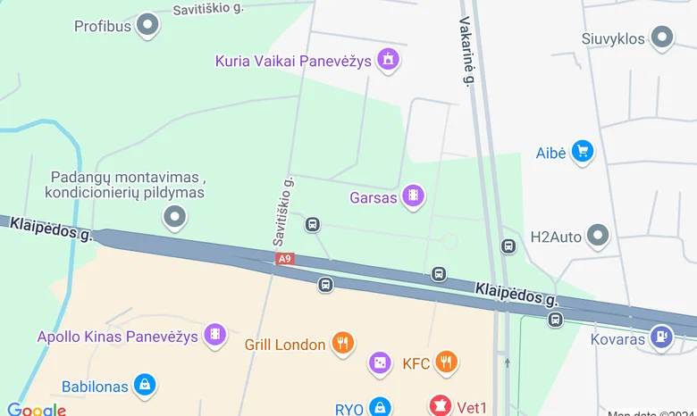 Panevežio mokymo centro patalpos žemėlapis