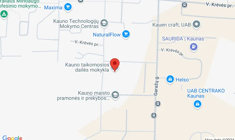 Kauno taikomosios dailės mokykla žemėlapis