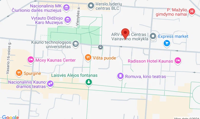 VDU Ekonomikos ir vadybos fakultetas žemėlapis