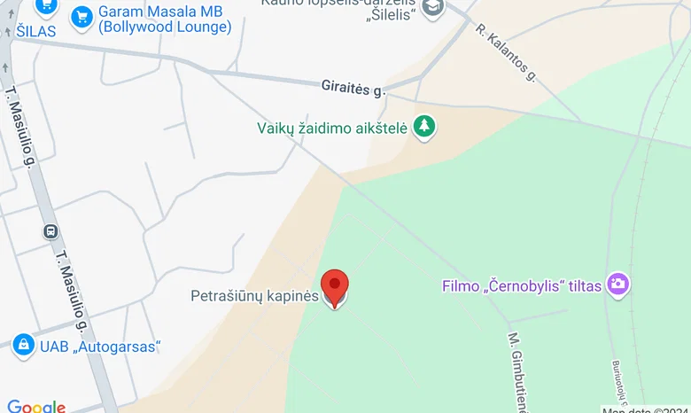Petrašiūnų kapinės žemėlapis