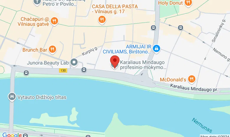 Karaliaus Mindaugo profesinio mokymo centras žemėlapis