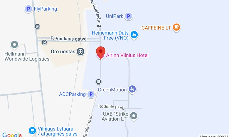 AirInn Vilnius Hotel žemėlapis