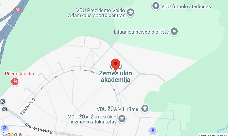 VDU Žemės ūkio akademija žemėlapis