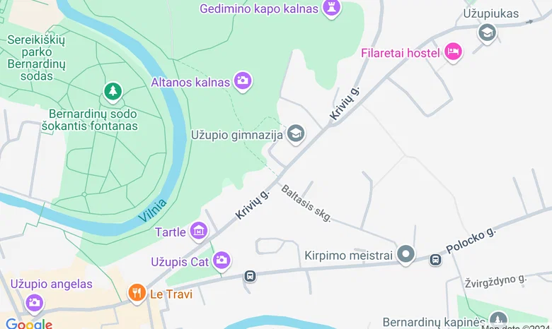 Užupio meno inkubatoriaus projektinė erdvė „Kalnas“  žemėlapis