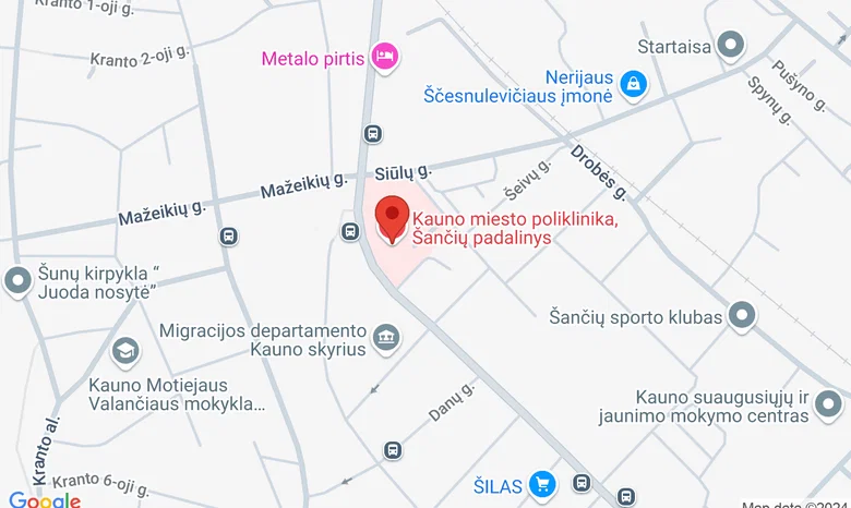 Kauno poliklinikos Šančių padalinys žemėlapis